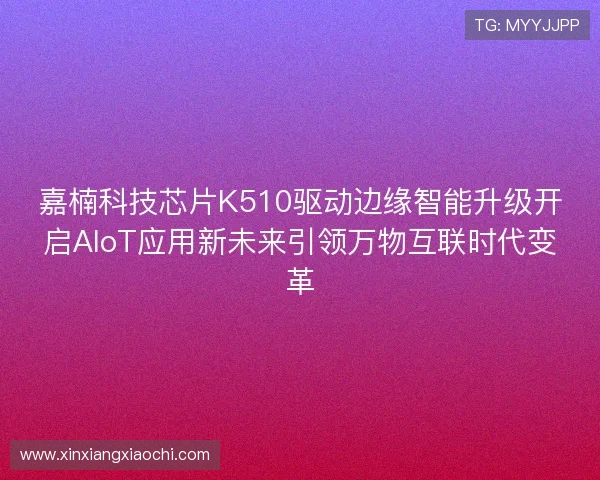 嘉楠科技芯片K510驱动边缘智能升级开启AIoT应用新未来引领万物互联时代变革